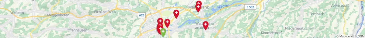 Kartenansicht für Apotheken-Notdienste in der Nähe von Schleißheim (Wels  (Land), Oberösterreich)